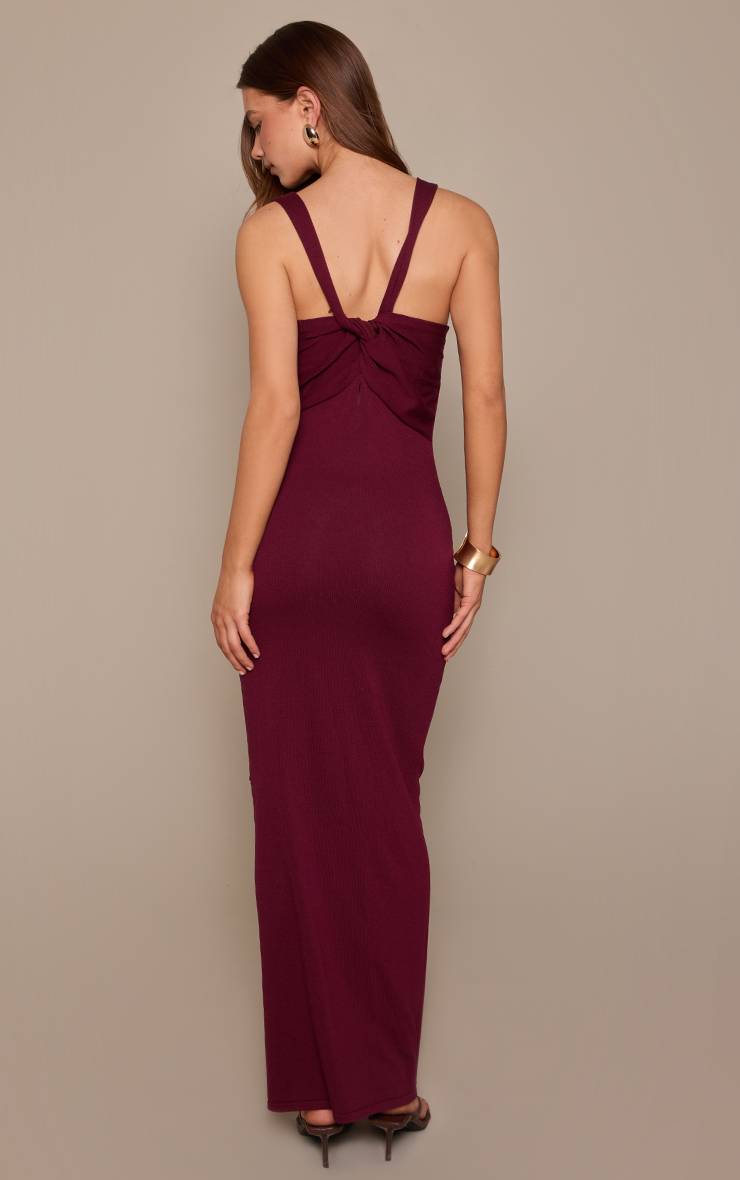 Prune Robe Maxi En Maille Fine Avec Détail Croisé