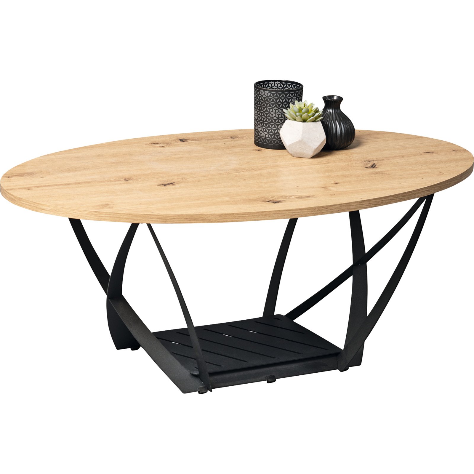 Salontisch Mona oval MDF Dekor Artisan 100 x 40 x 60 cm