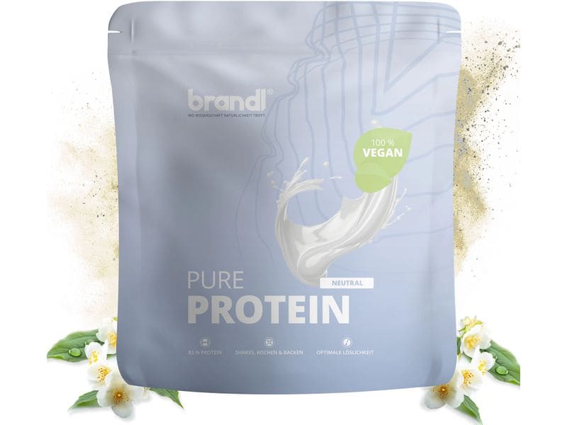 Brandl-Nutrition Pure Protein Vegan Neutral 1000 g Whey-Konzentrat mit authentischem, unwiderstehlichem Geschmack