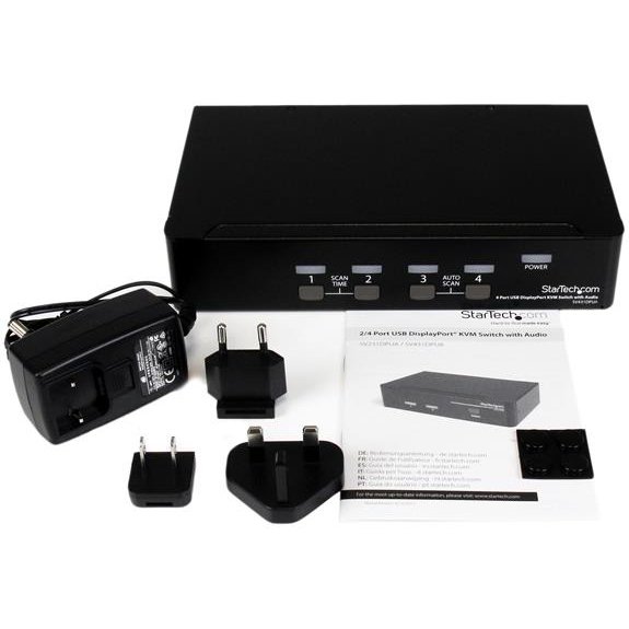 StarTech.com Commutateur KVM DisplayPort USB 4 ports avec audio