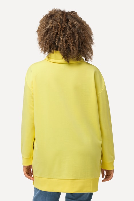 Sweatshirt, 3D-Prägung, Oversized, Stehkragen, Langarm