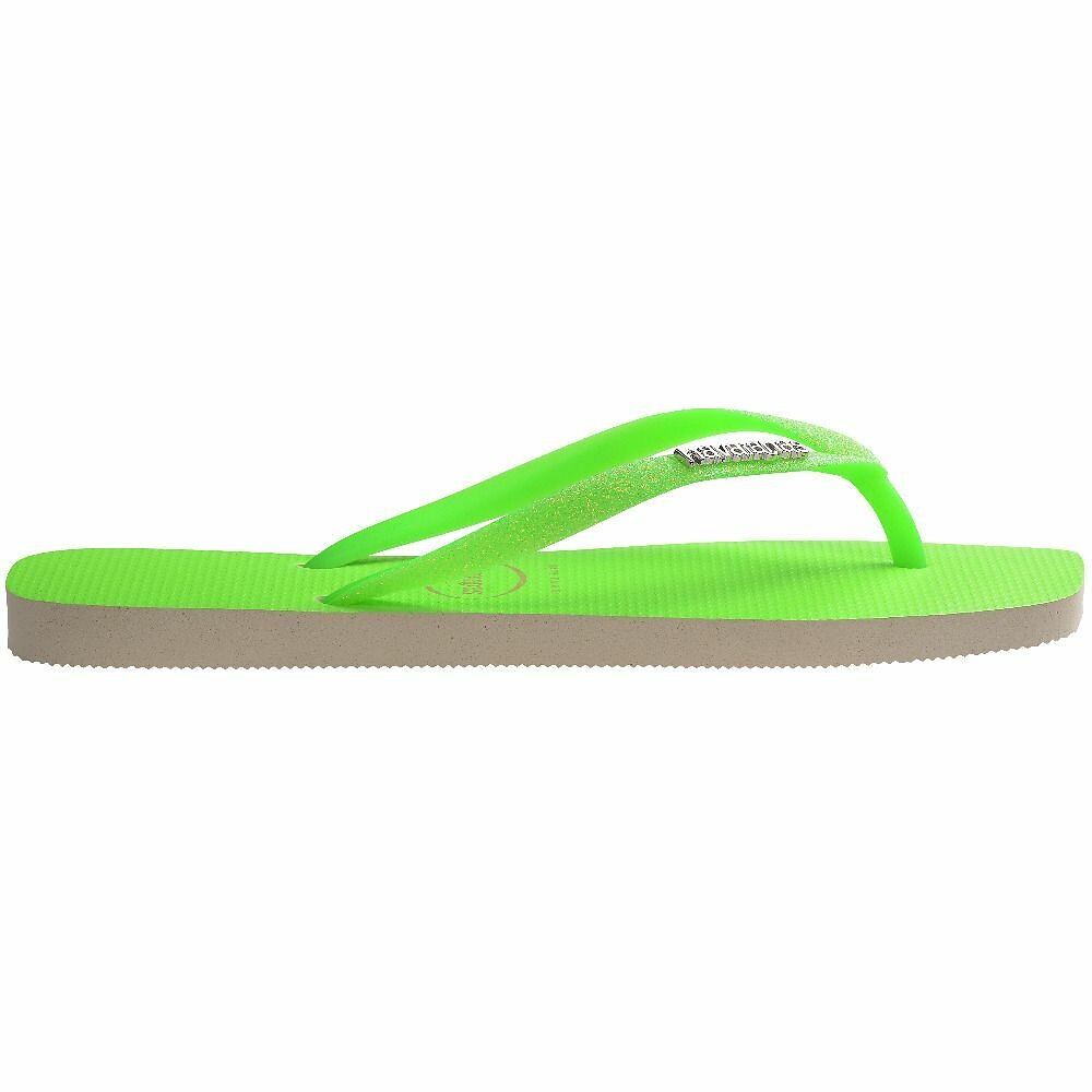 HAVAIANAS<br>Chinelo Slim Quadrado com Glitter Neon