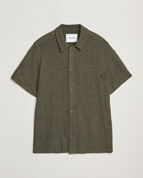 Les Deux Hector Lace Short Sleeve Shirt Green