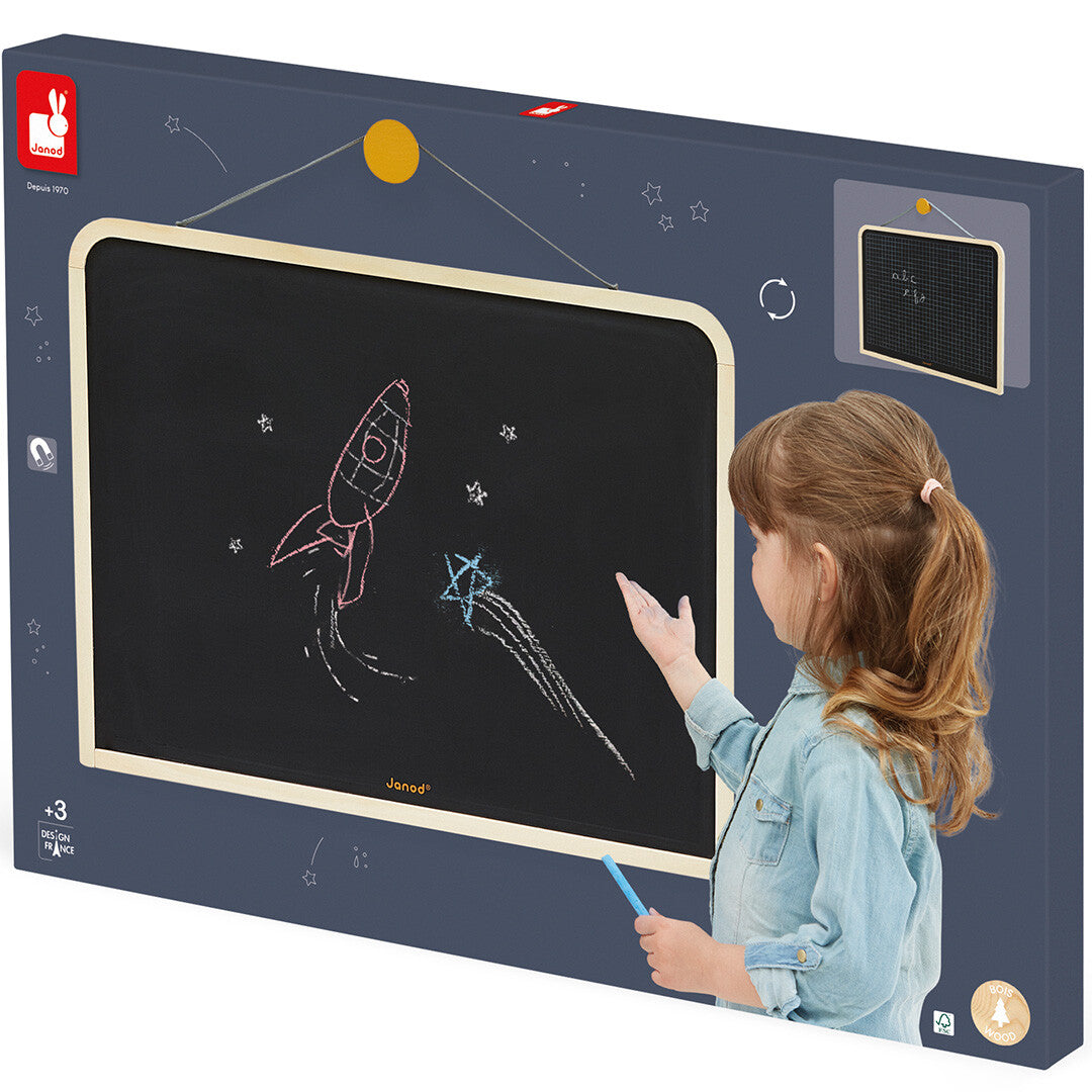 Janod schoolbord hangend met ruitjes