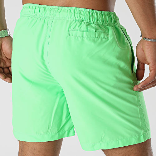 Short De Bain Tag Logo Vert Fluo Noir