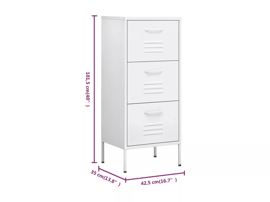 Armoire de rangement Blanc 42,5x35x101,5 cm Acier