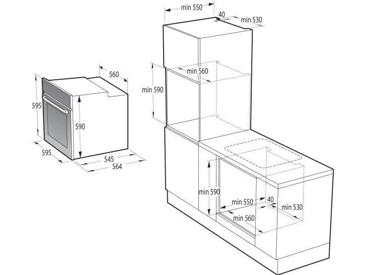Gorenje Advanced BSA6747A04X - Ovn - med dampfunktion - til indbygning - niche - bredde: 56 cm - dybde: 55 cm - højde: 59 cm - med selv-rengøring - Klasse A  - rustfrit stål