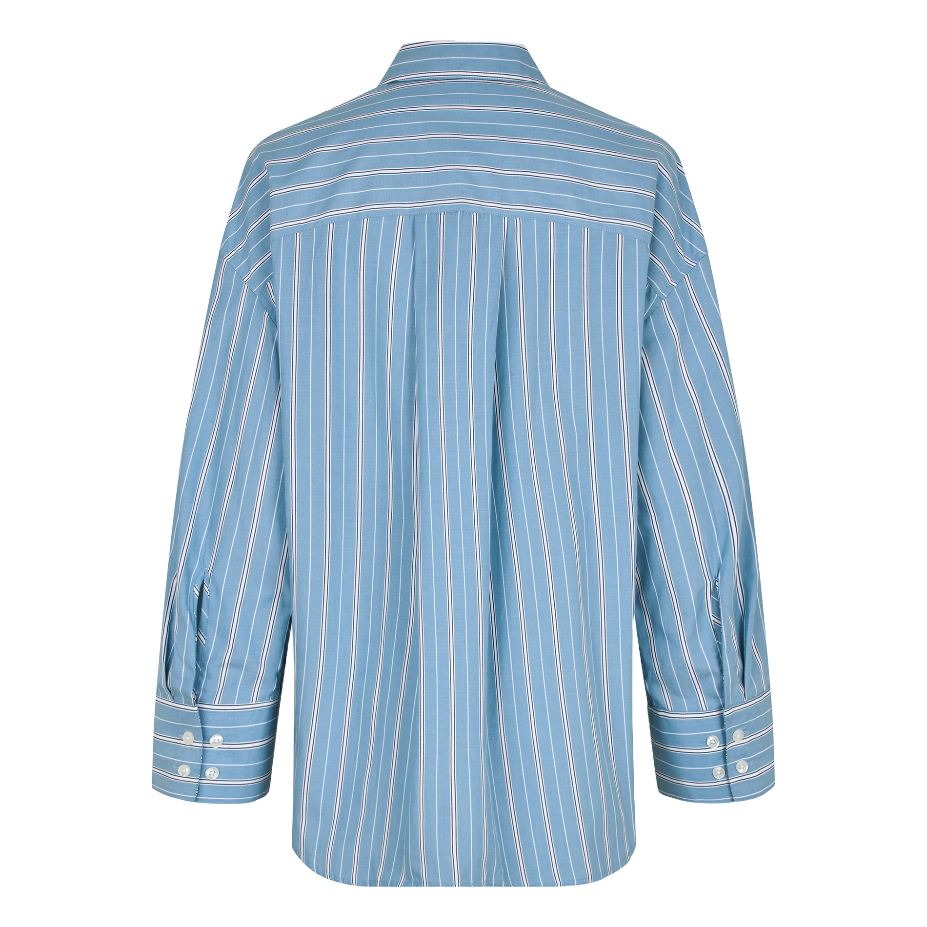 MARIKA - Chemise col classique ample en coton organique | Bleu