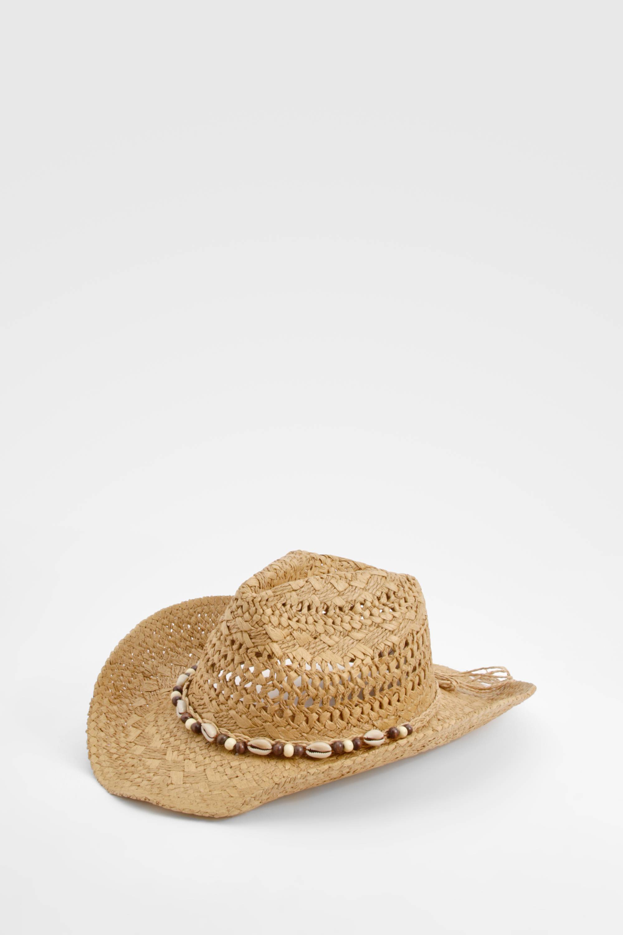 boohoo Chapeau Western en paille avec détails de coquillages