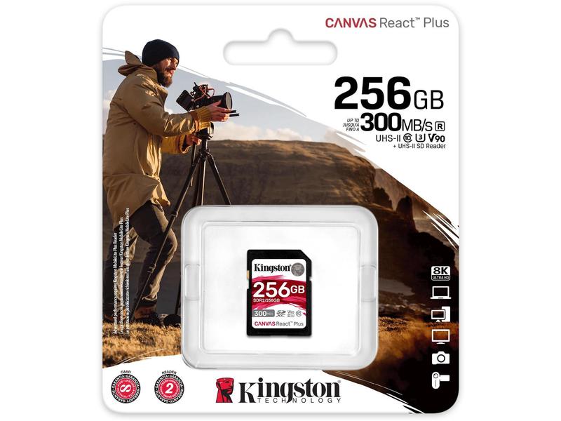Kingston SDXC-Karte Canvas React Plus 256 GB Professionelle SDXC-Speicherkarte mit 256 GB