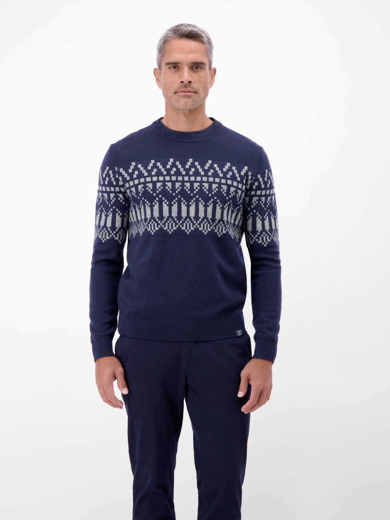 Herren Strickpullover aus Woll-Kaschmir-Mix, skandinavisch inspiriert