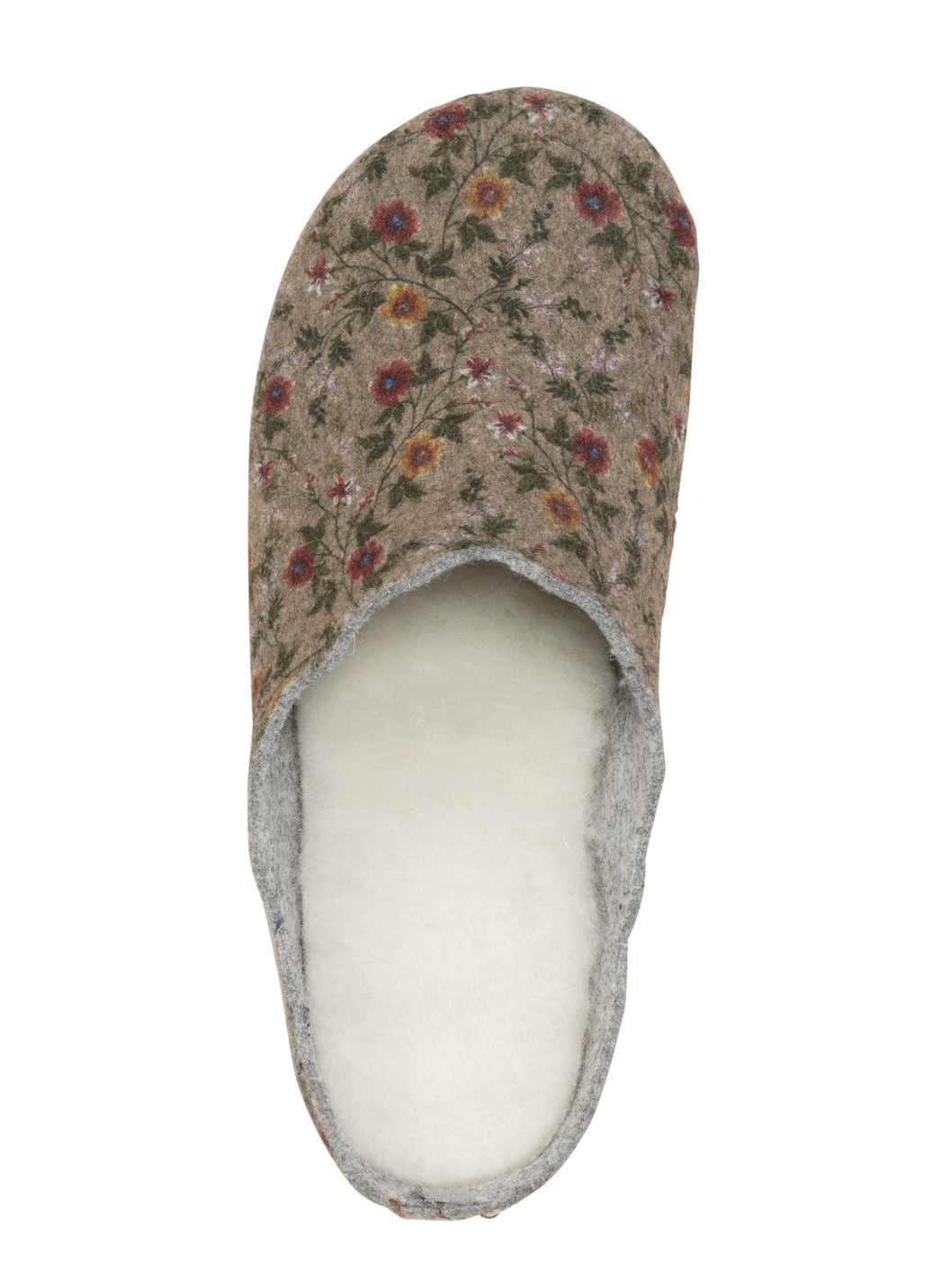 Laurina Pantoffel aus floral bedrucktem Filzmaterial