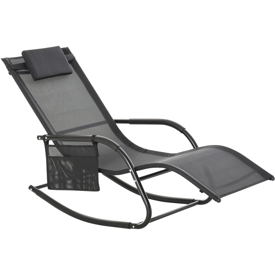 Outsunny Schaukelstuhl atmungsaktive Mesh-Gewebe schwarz