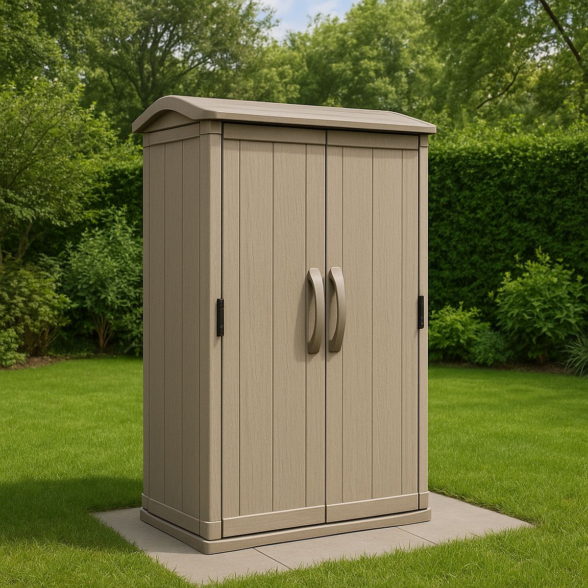 Gartenschrank Kunststoff Polypropylen Beige 200x80x45cm
