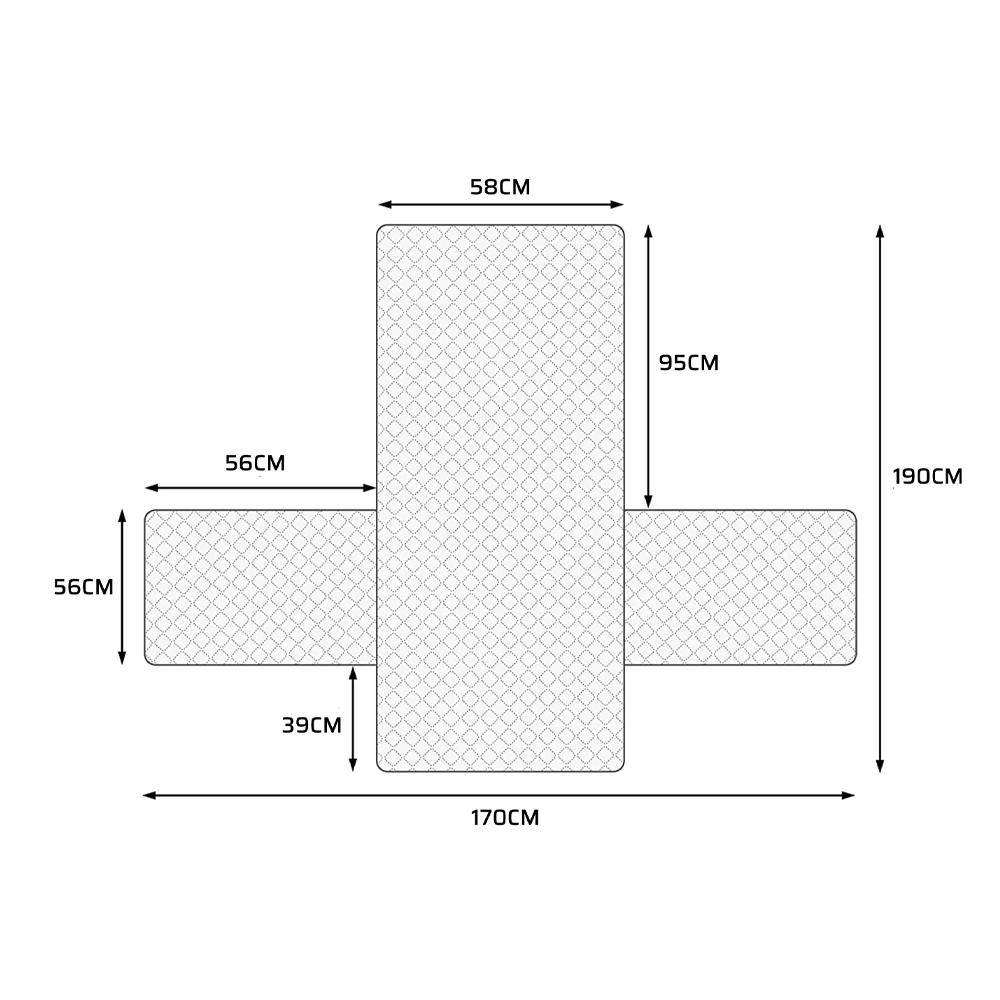(190x170cm) Sessel Sofa Schonbezug Cover Wasserabweisende Couch Schutzhülle Überwurf Decke (VHGSLCIND0038) - Grau / Schwarz