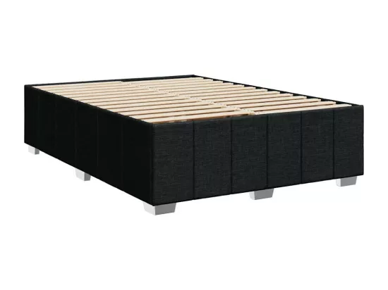 Sommier à lattes de lit avec matelas Noir 140x190 cm Tissu