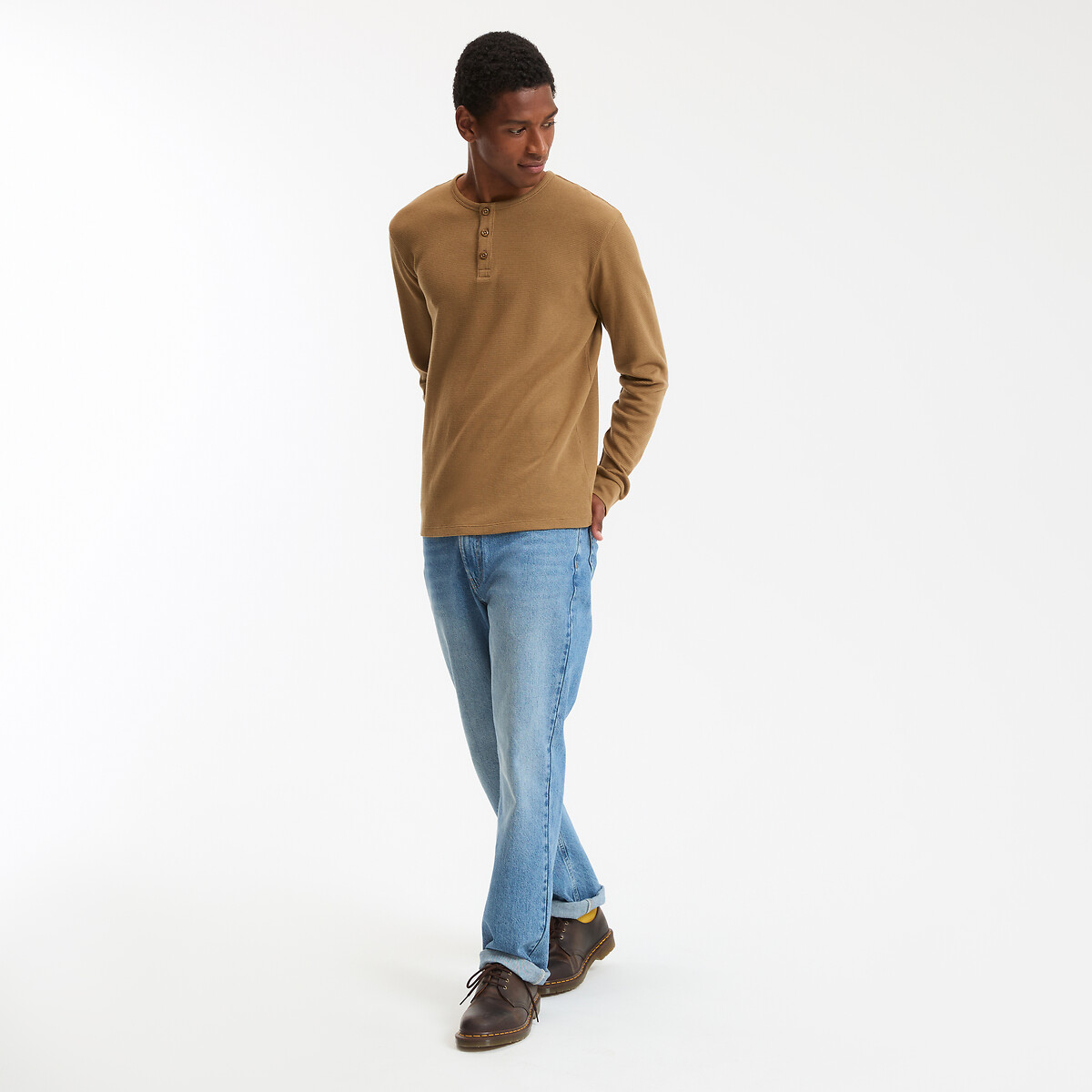 COLEÇÃO LA REDOUTE<br>Camiseta com gola túnica e mangas compridas