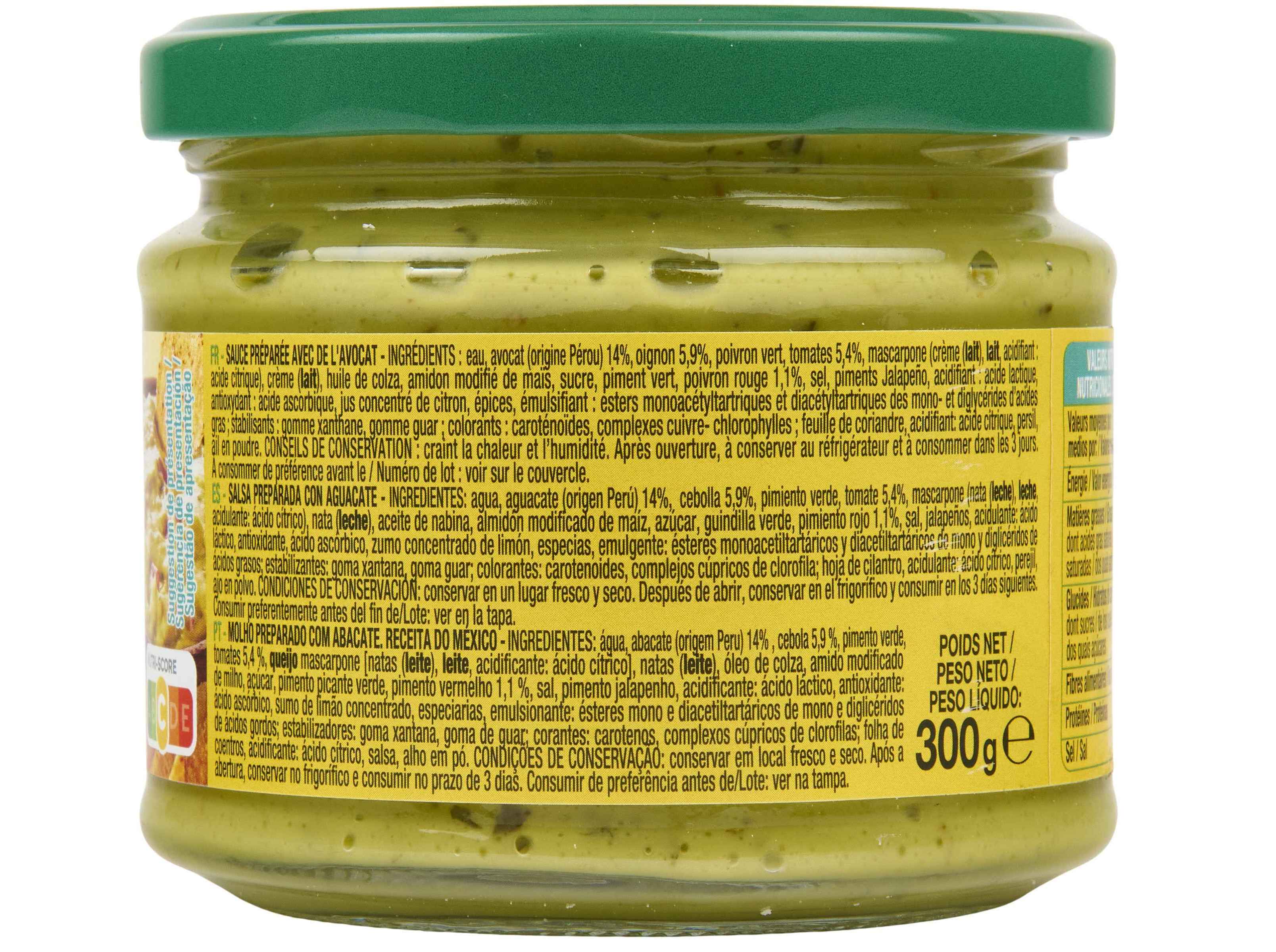 MOLHO AUCHAN GUACAMOLE 300G
