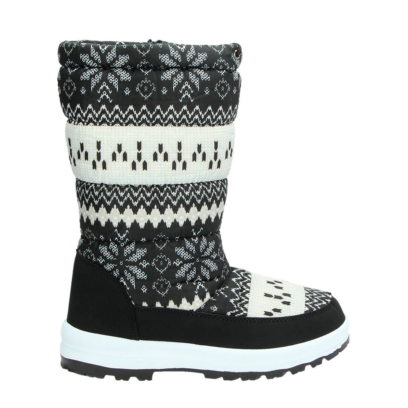 Snow Fun snowboots me tprint zwart/wit