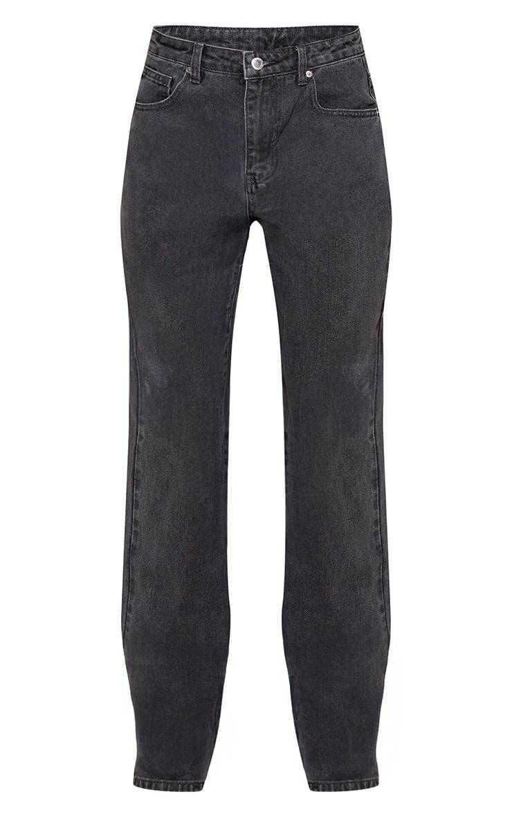 Gris Jean Boyfriend Taille Haute