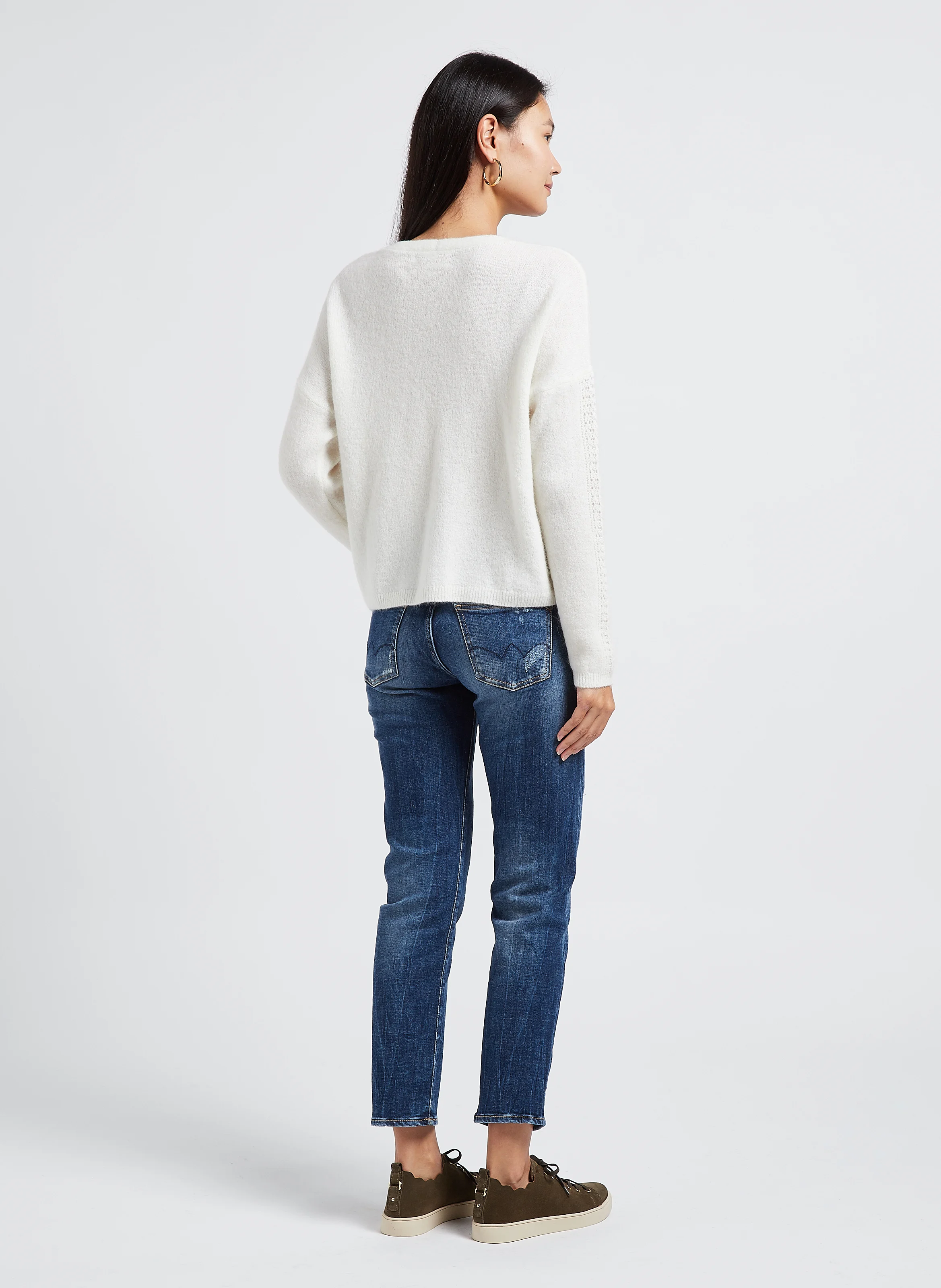 JULIE - Baskets basses en cuir| Kaki