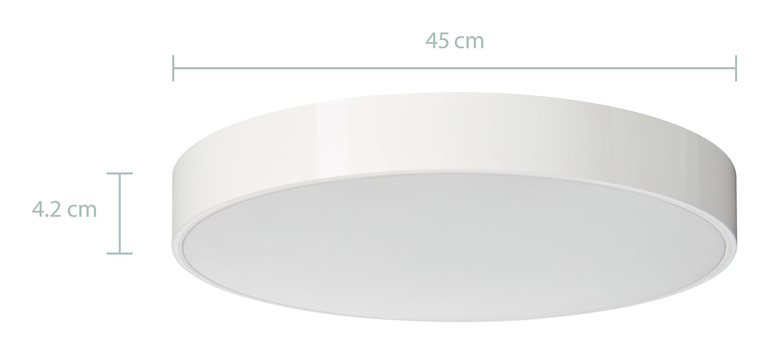 ASTI Wand- / Deckenleuchte - Weiss / H: 4.0 cm x D: 45.0 cm