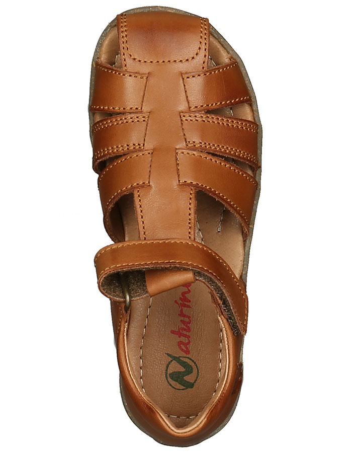 Leder-Sandalen SEE mit Zehenschutz in cognac