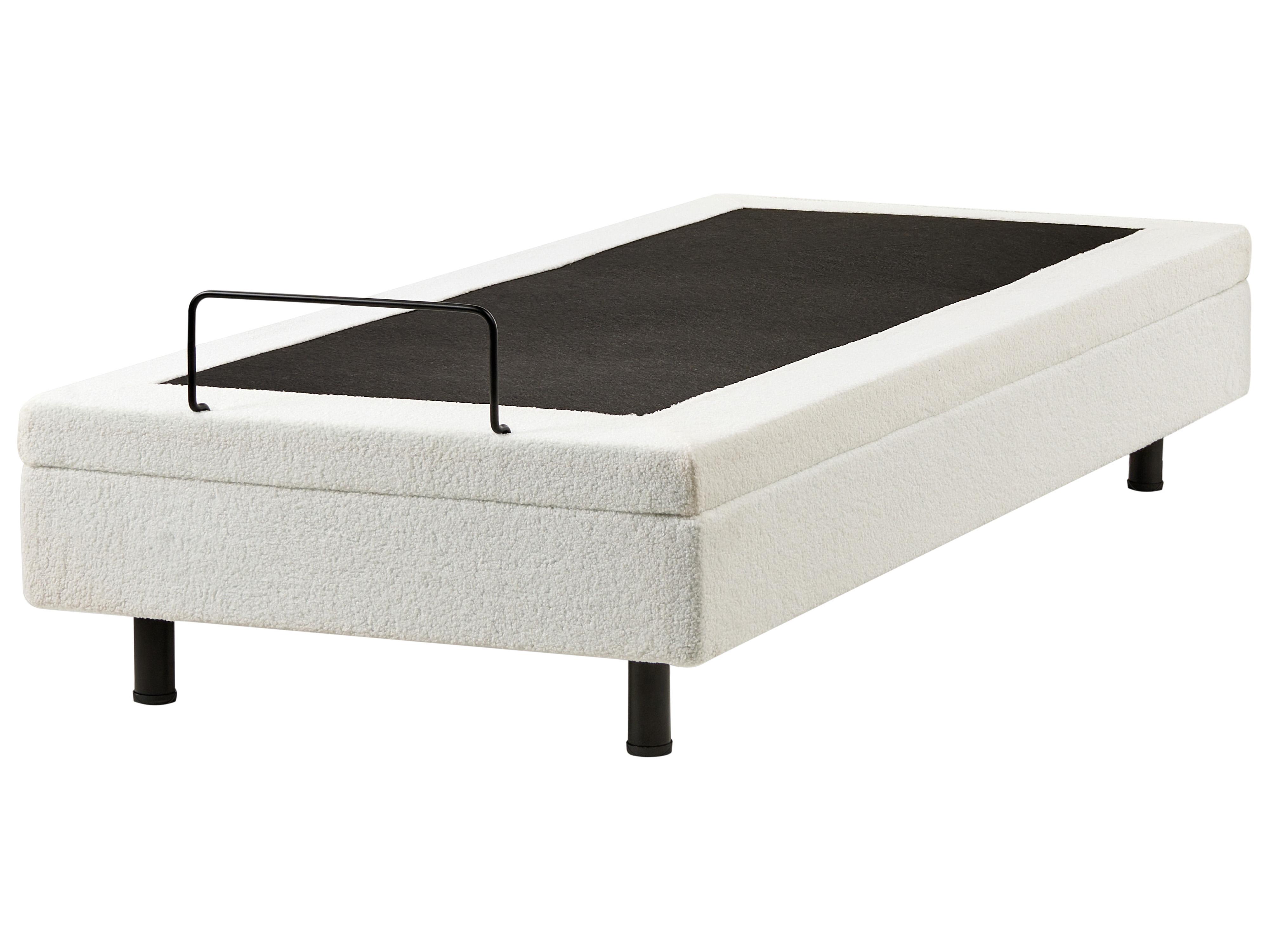 Verstelbaar bed zonder hoofdbord Bouclé DUKE 90 x 200 cm Gebroken wit