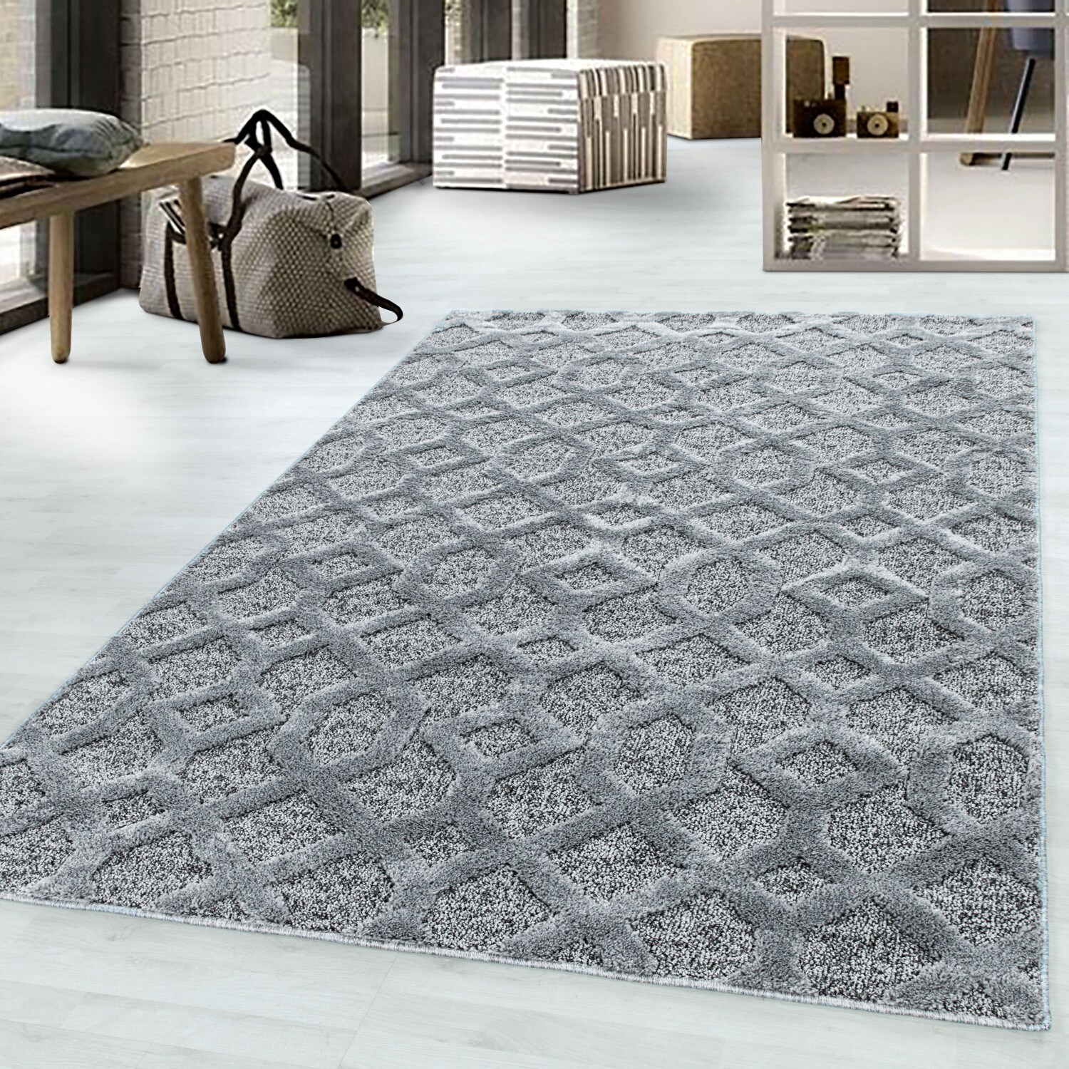 Modern Designer Elegante Teppich, Hoch-Tief Effekt 3D Boho Teppich, Pflegeleicht