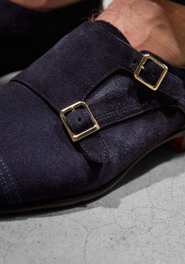 blauwe santoni instappers axel