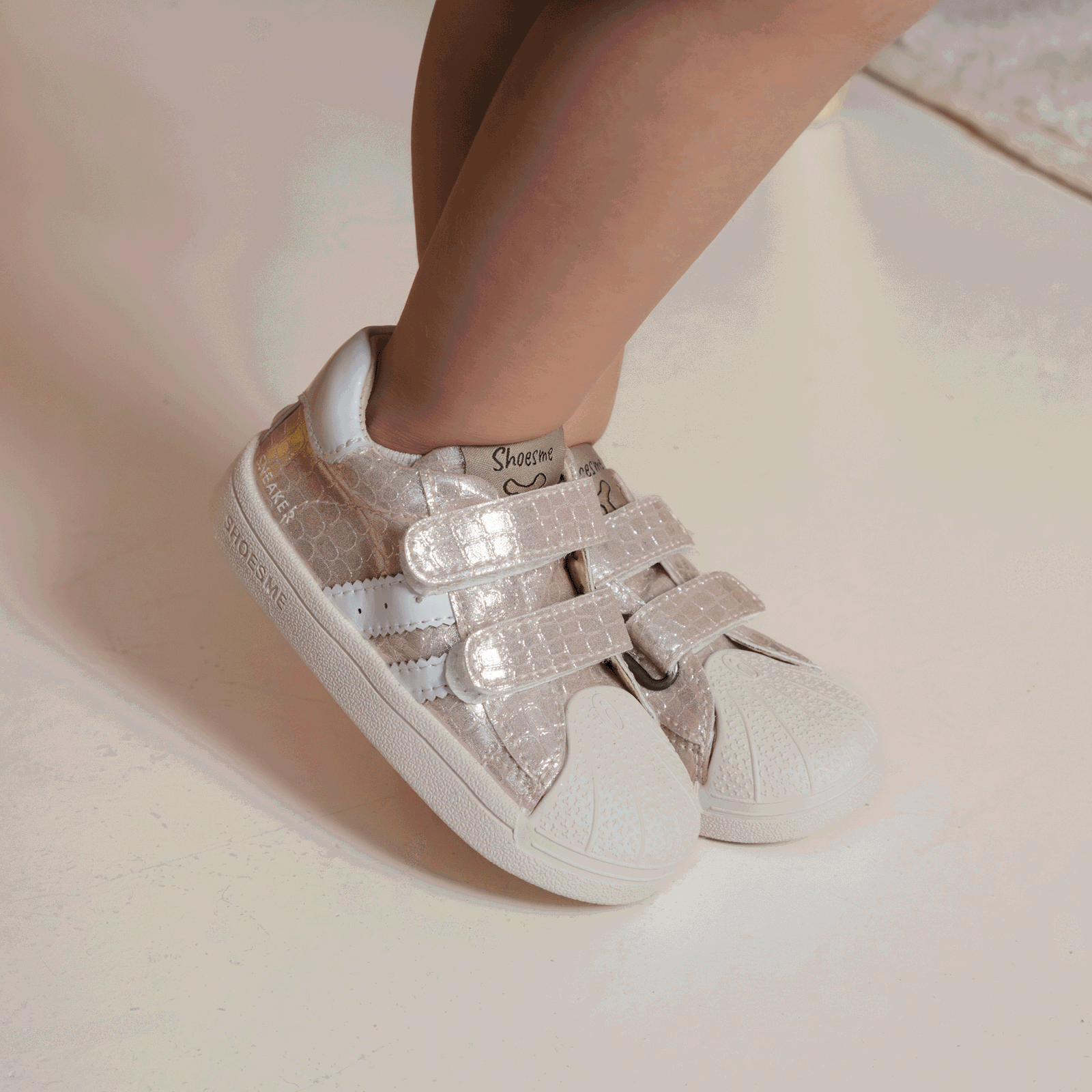 Shoesme metallic goud sneakertje Metallic, Microfiber leer | Meisjes schoen