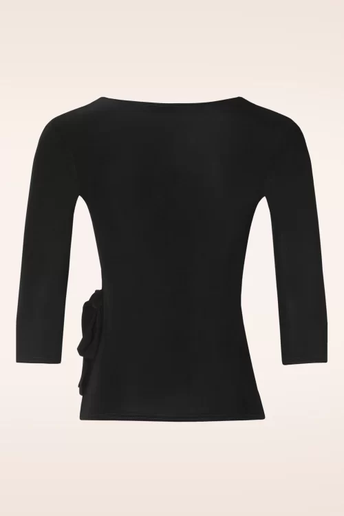 Vintage Chic for Topvintage Annabelle slinky top in zwart