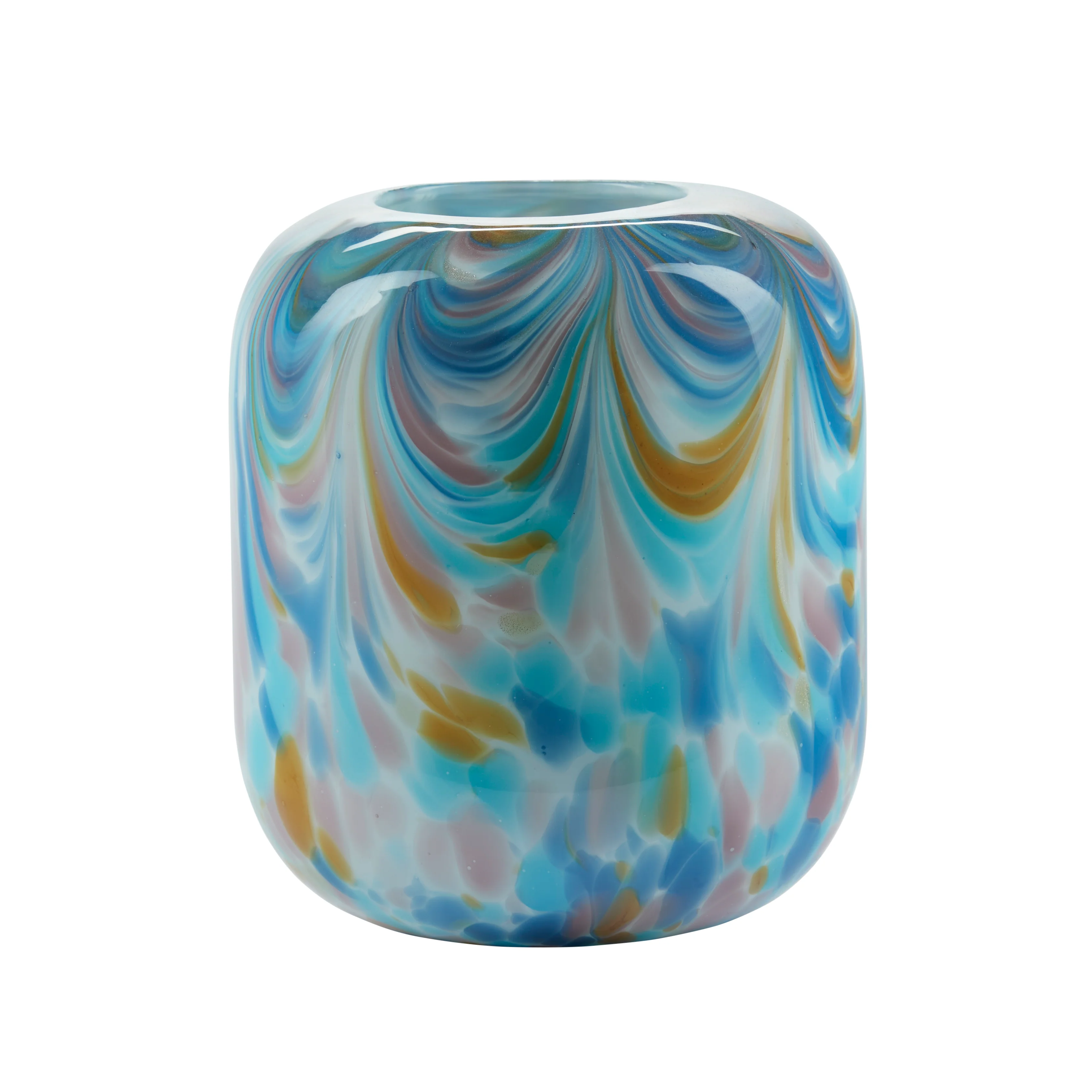 Bahne Interior  Mønstret vase, blå - H20,5 cm.