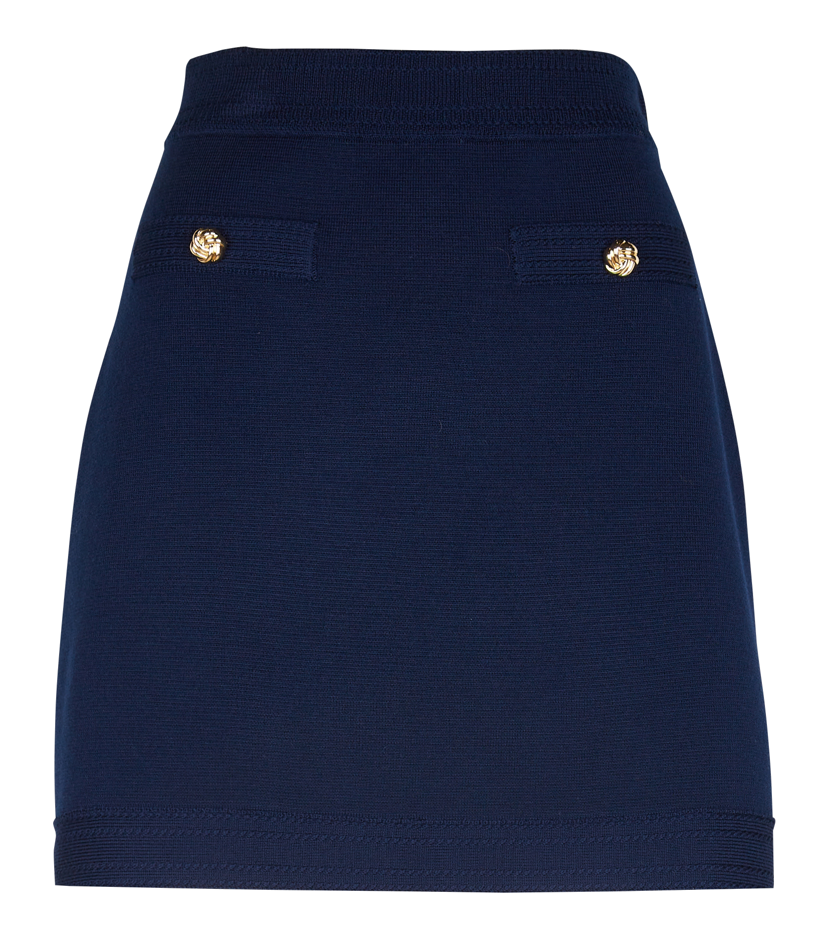 JOANE - Jupe courte boutonnée en laine | Bleu