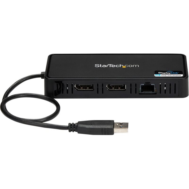 StarTech.com Mini Dock USB 3.0 - Station d'Acceuil USB-A Double Écran avec Vidéo DisplayPort 4K 60Hz & Gigabit Ethernet - Câble 30 cm - Adaptateur USB 3.1 Gen 1 Type-A pour PC Portable