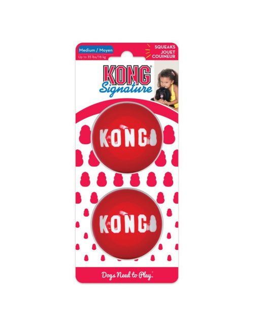 Kong Signature Balls 2-Pak Rood - Hondenspeelgoed