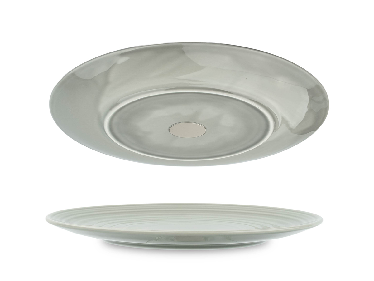 Silwy set van 2 ⌀26 cm magnetisch porseleinen borden - Ash