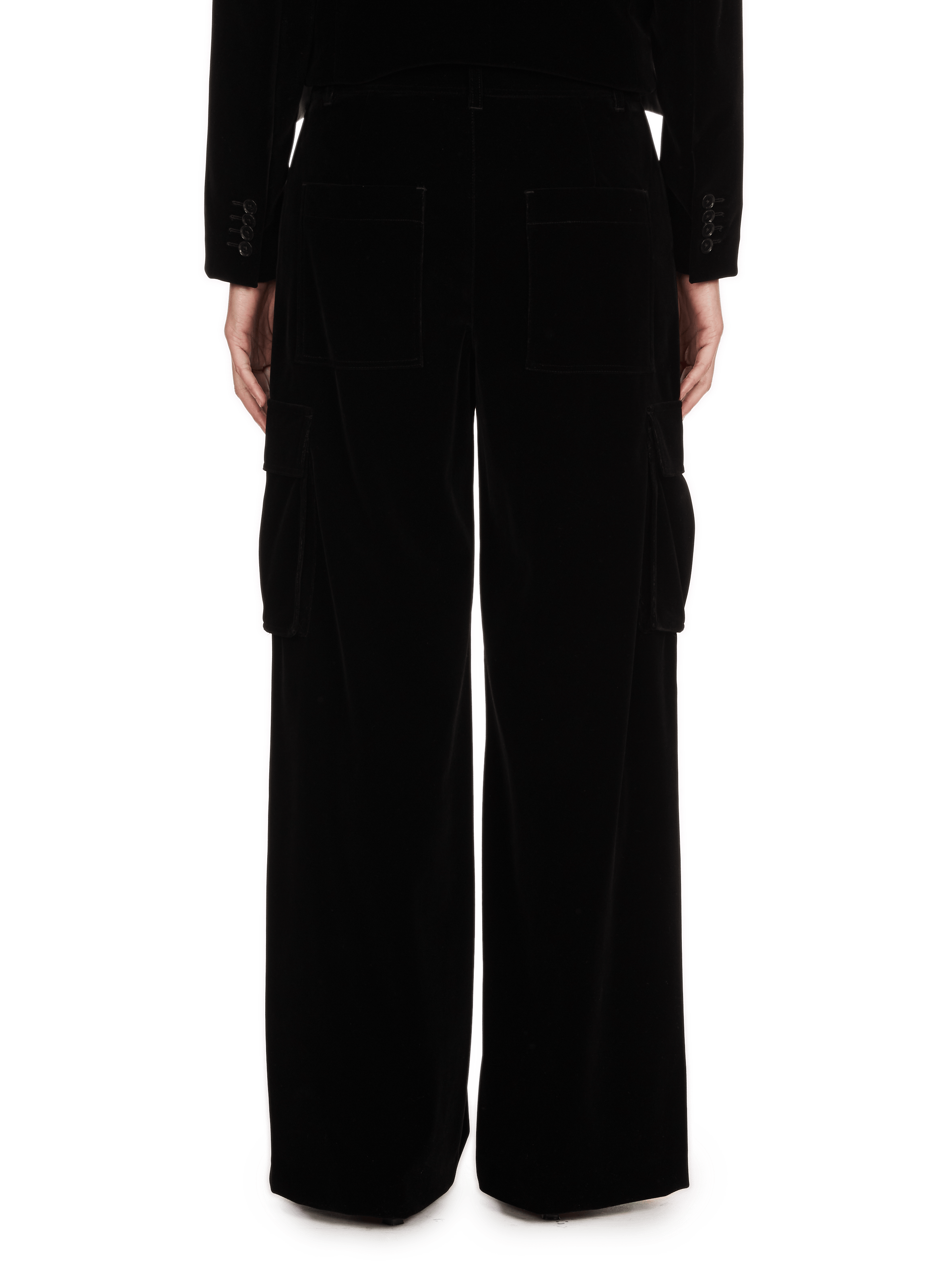 UDONA - Pantalon cargo en velours lisse | Noir