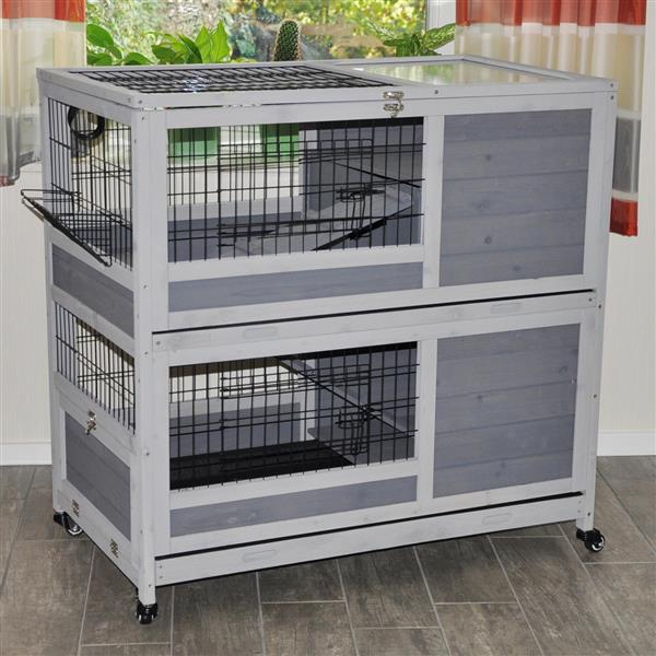 Nanook Indoor Kleintierstall Belinda grau 90 x 53 x 95 cm