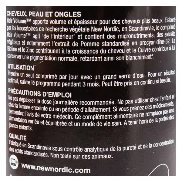 New Nordic Cheveux Hair Volume 180 comprimés