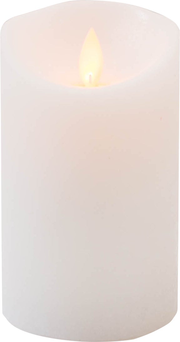 Anna's Collection LED stompkaars met timer Rustiek wit D 7,5 H 12,5 cm