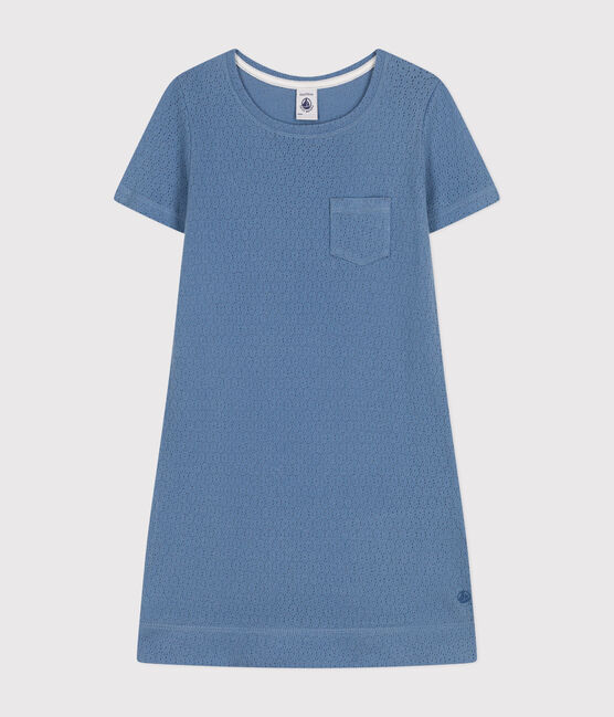 Chemise de nuit unie en coton ajouré enfant