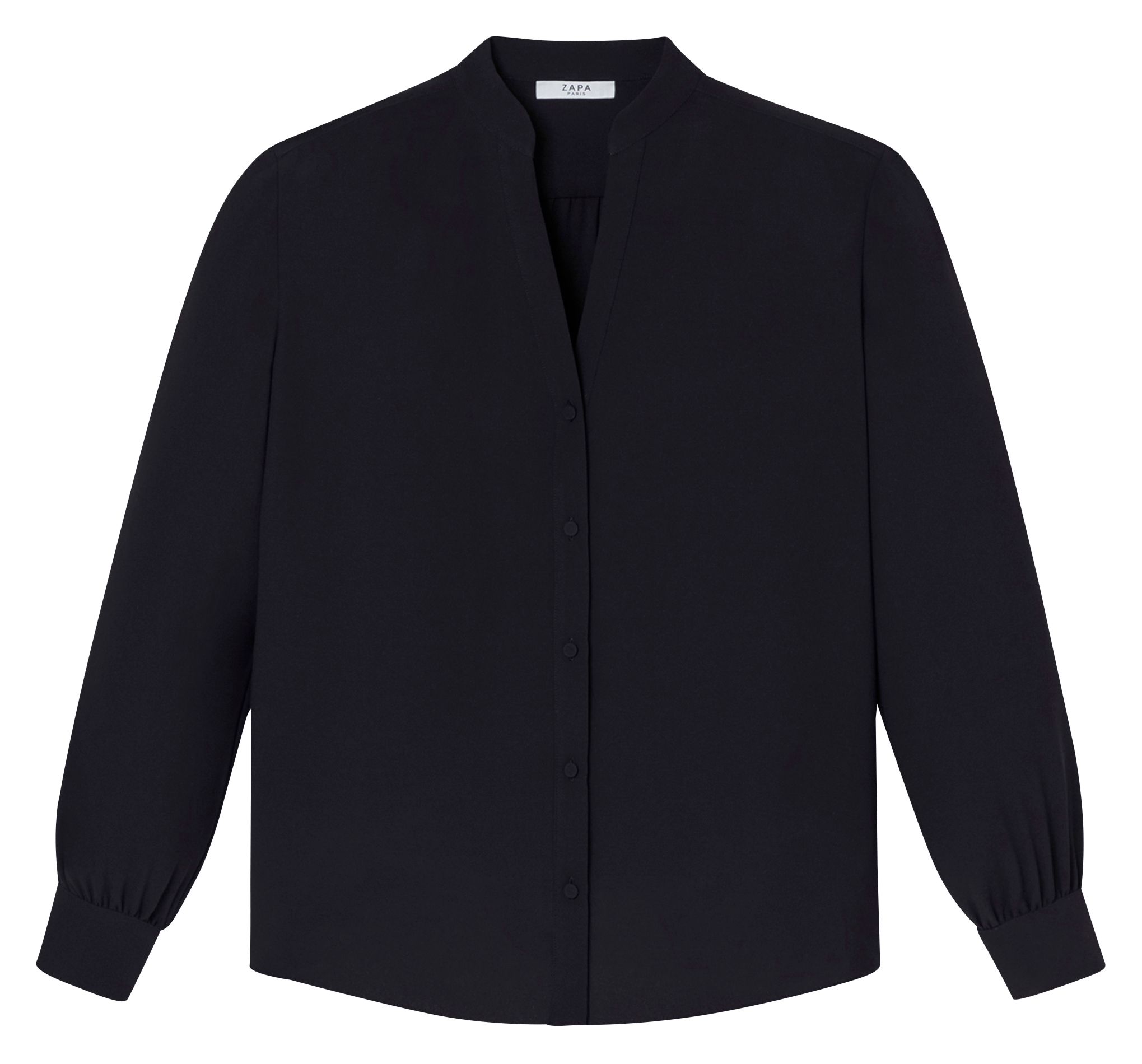 TIBERINA - Chemise col tunisien| Bleu