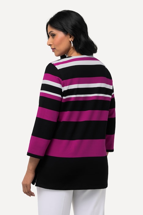 Shirt, Ringel, Rundhals, 3/4-Arm, Pima Cotton