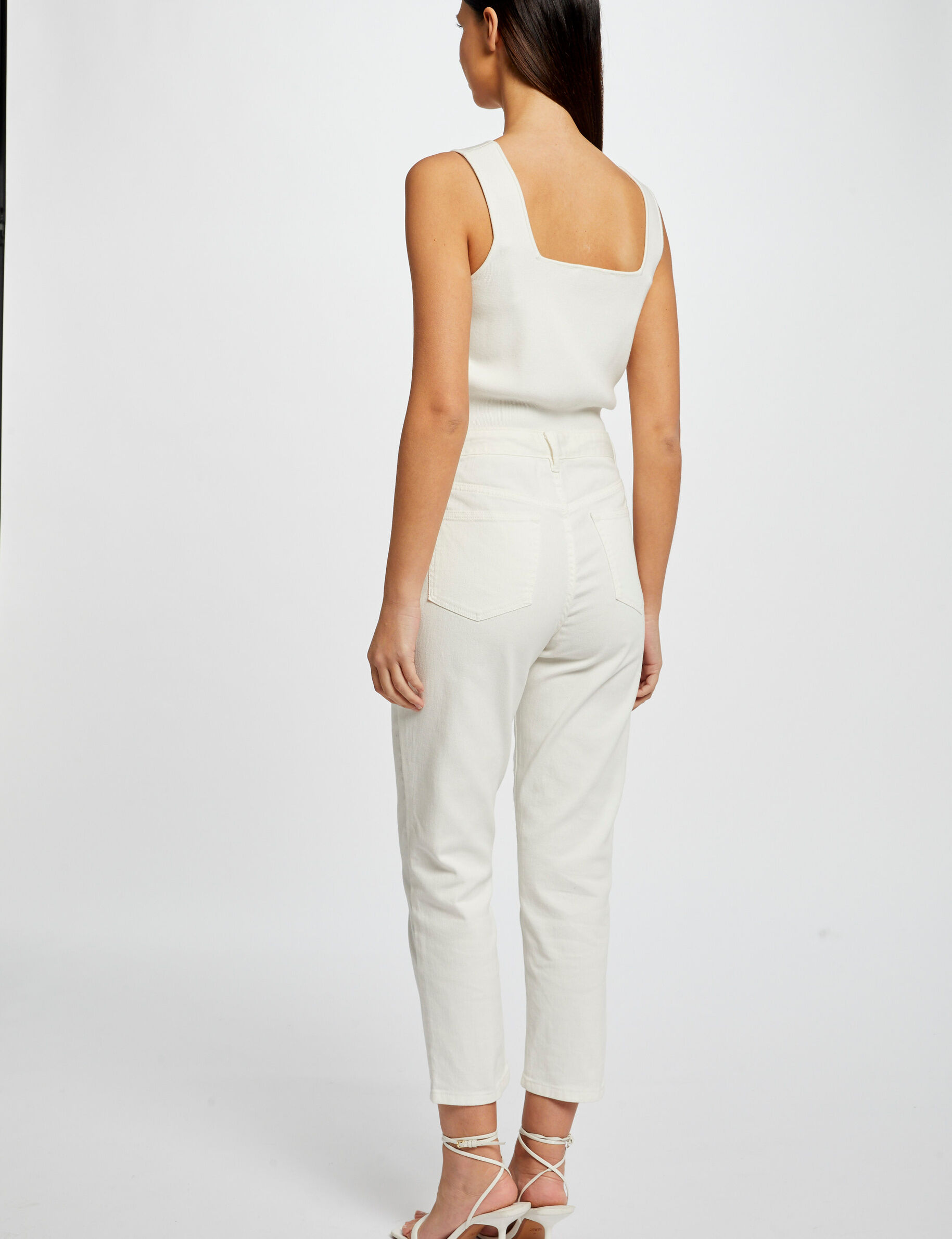 Débardeur pull bretelles larges ecru femme - ecru