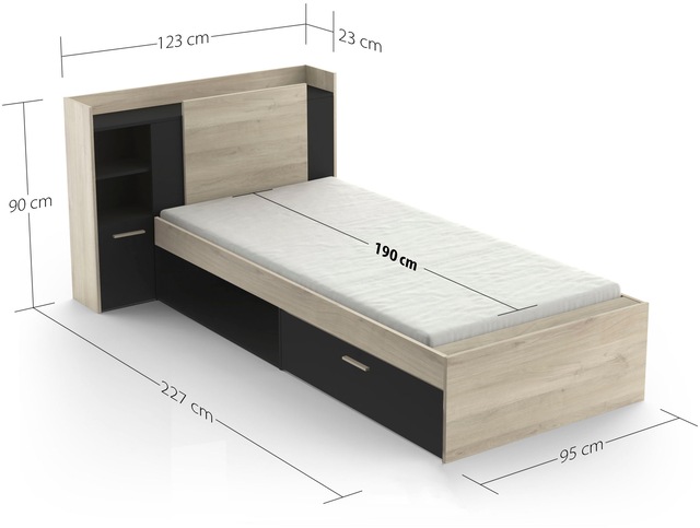 Demeyere GROUP Einzelbett »Life« ideal für kleine Räume, platzsparend, viel Stauraum