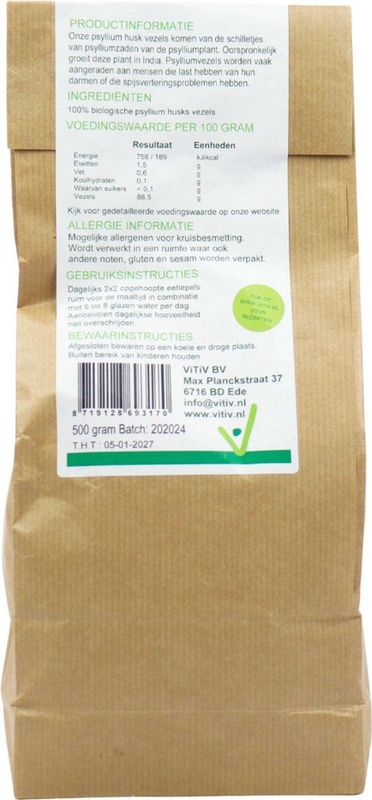 Vitiv Psyllium vezels bio (500g)