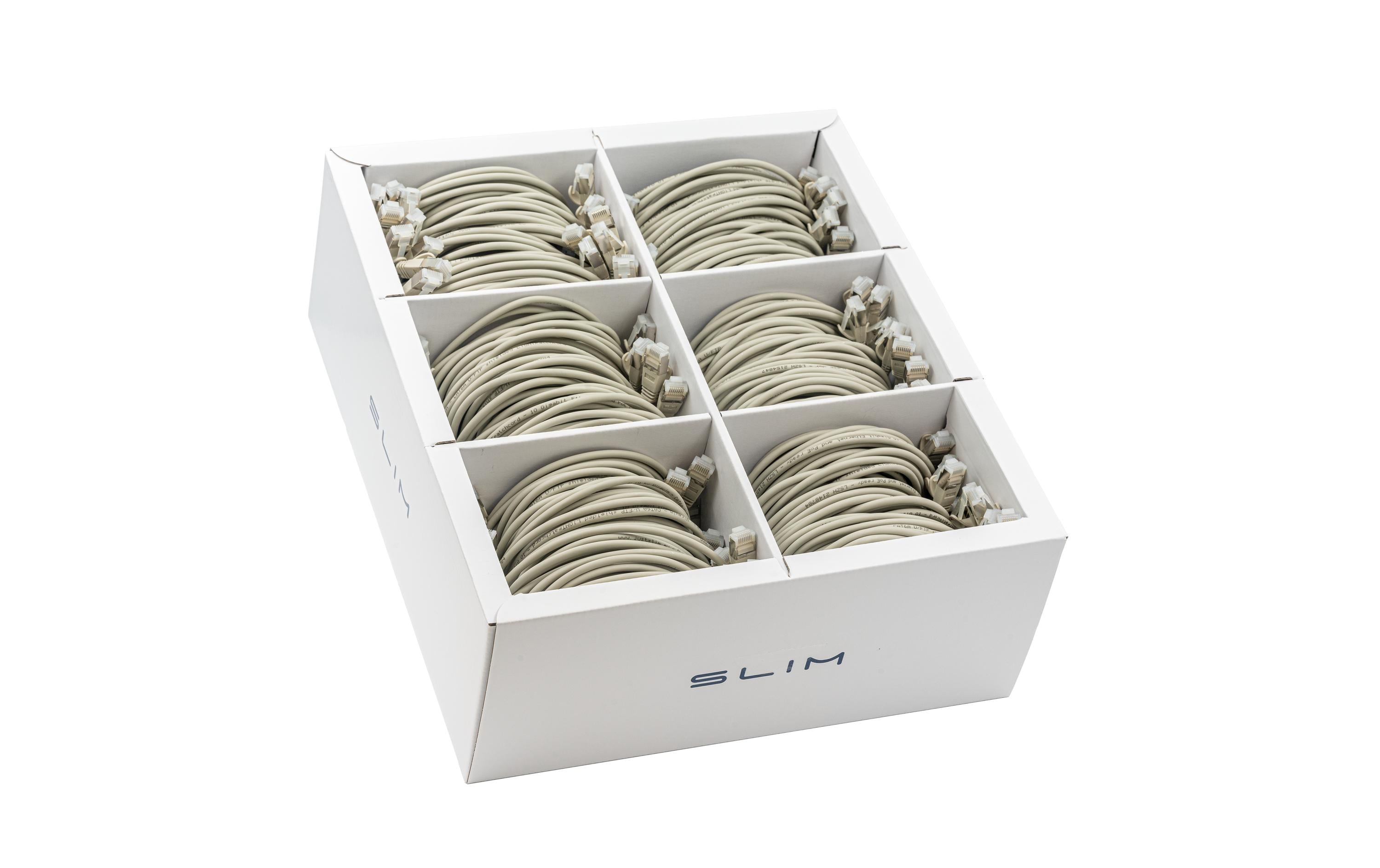 Slimpatchkabel RJ-45, Cat 6A, U/FTP, 0.5 m, Grau, 90-Pack<br>SLIM Multipack, 90x 0.5m KAT6A Patchkabel, grau