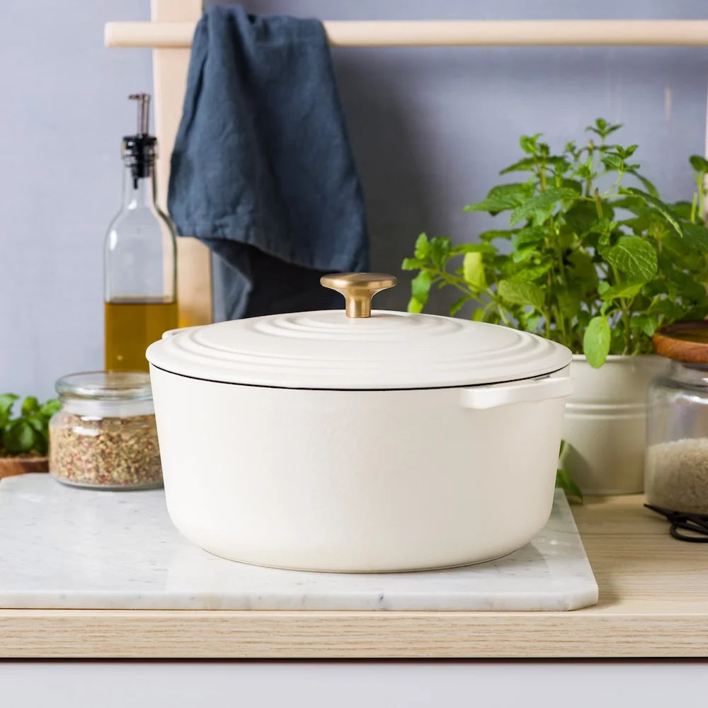 BK Bourgogne Braadpan Gietijzer - Cream White