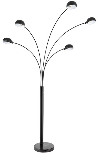 SEYMOUR Stehlampe schwarz 58228NB, B/H/T: 130 x 200 x 120 cm, Metall, Stein